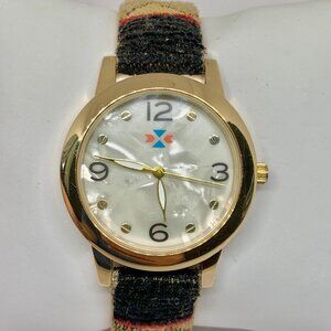 Canyon Sky Southwest Watch Woman 35mm Gold Tone case pearl dial Woven running